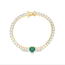 Load image into Gallery viewer, Verdant Heart Tennis Bracelet