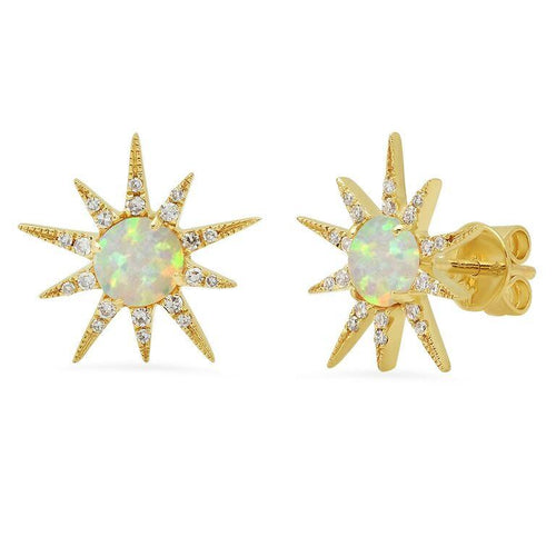 Opal Sunburst Stud