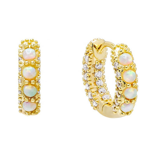 Opal Encrusted Huggie