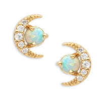 Load image into Gallery viewer, Purest Opal Moon Stud
